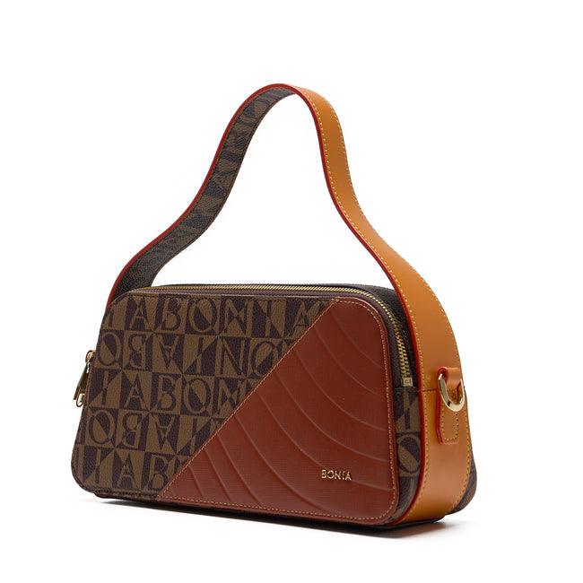 BONIA Vinyl Trimmed Leather Shoulder Bag 081950-002-15