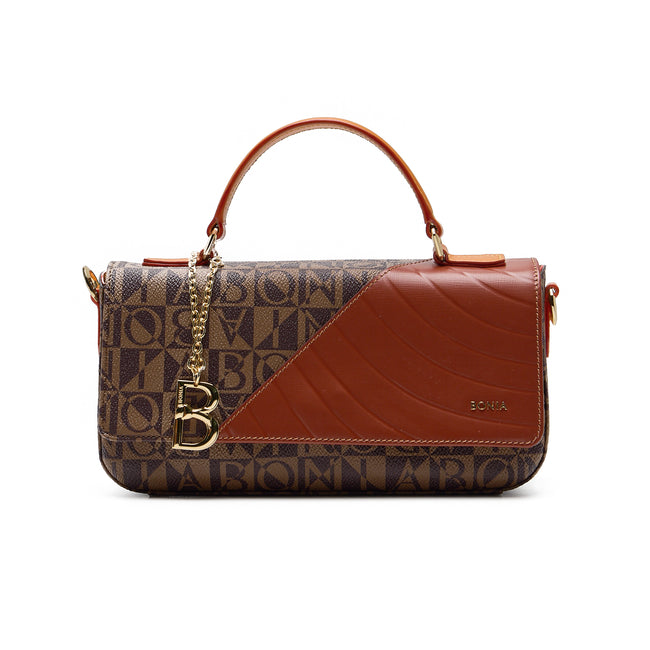 BONIA Vinyl Trimmed Leather Hand Bag 081950-003-15