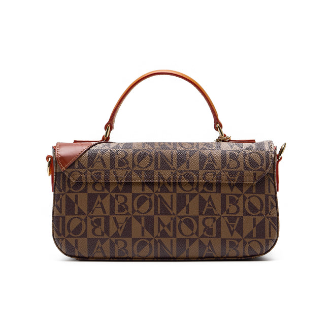 BONIA Vinyl Trimmed Leather Hand Bag 081950-003-15