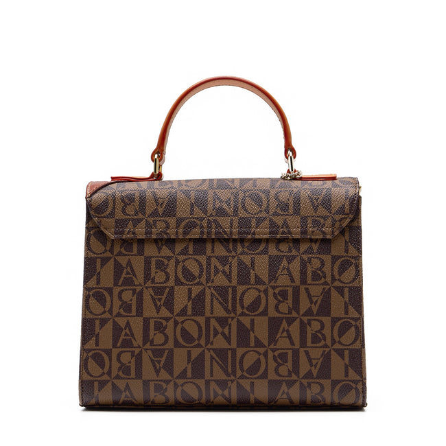 BONIA Vinyl Trimmed Leather Satchel Bag 081950-004-15