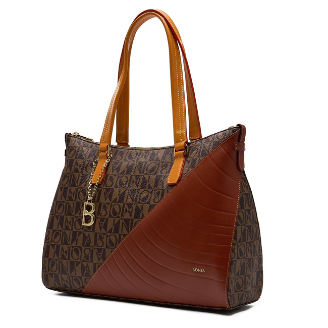 BONIA Vinyl Trimmed Leather Tote Bag 081950-005-15