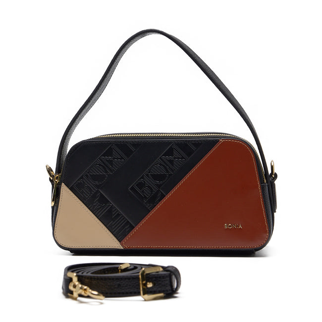BONIA 3 Shapes Full Leather Shoulder Bag 081950-102-5-8