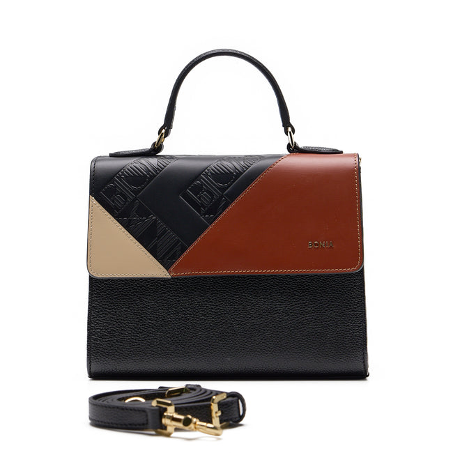 BONIA 3 Shapes Full Leather Satchel Bag 081950-104-5-8