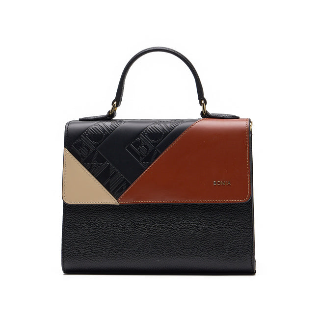 BONIA 3 Shapes Full Leather Satchel Bag 081950-104-5-8