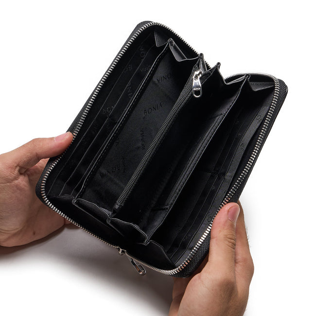 BONIA Two Material Types Long Zipper Wallet 081951-504