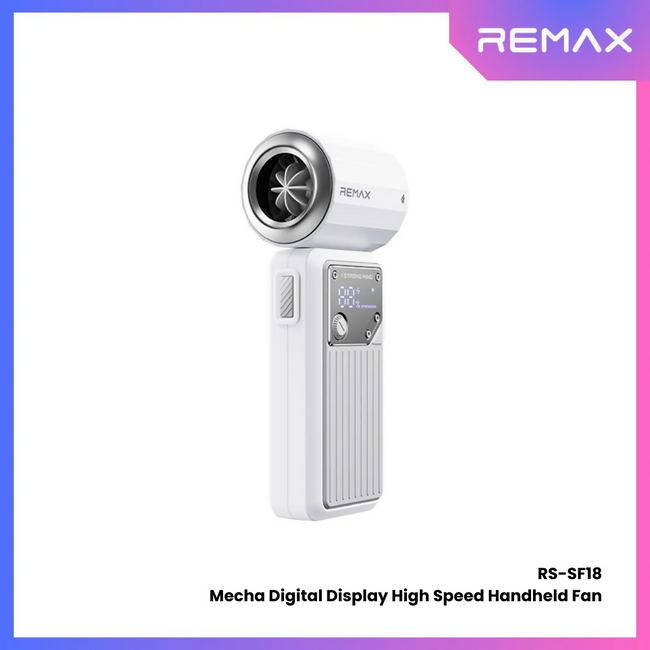 REMAX - RS-SF18 Mecha Digital Display High Speed Handheld Fan ( 4000mAh )