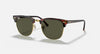 RAY BAN CLUBMASTER CLASSIC 0RB3016-W0366-55 G-15 Green  Polished Tortoise On Gold