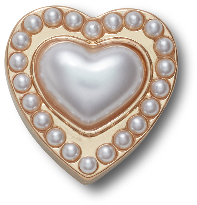 CROCS JIBBITZ™ CHARM GOLD PEARL HEART