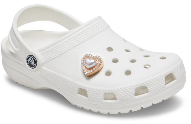 CROCS JIBBITZ™ CHARM GOLD PEARL HEART