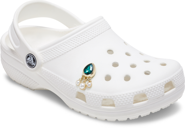 CROCS JIBBITZ™ CHARM EMERALD TEAR DROP WITH PEARLS