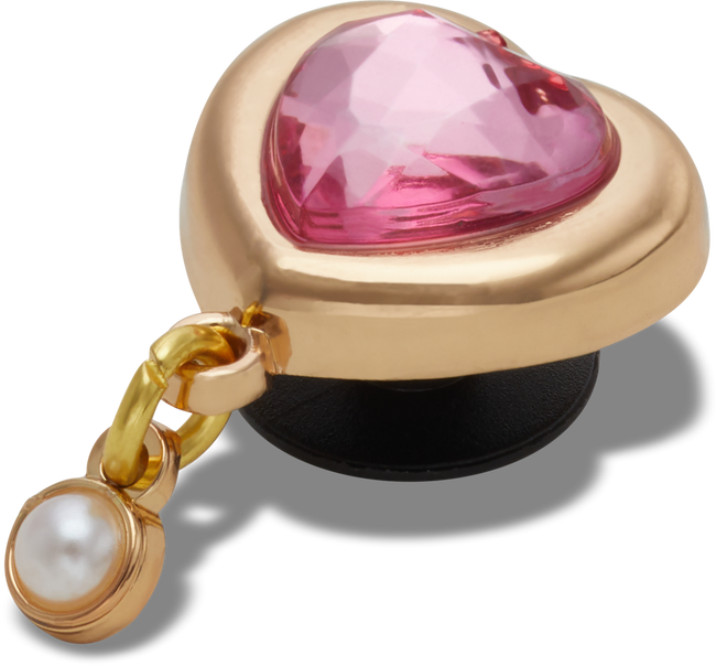CROCS JIBBITZ™ CHARM GOLD HEART GEM WITH PEARL