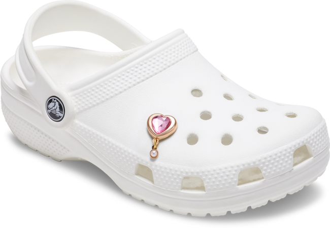 CROCS JIBBITZ™ CHARM GOLD HEART GEM WITH PEARL
