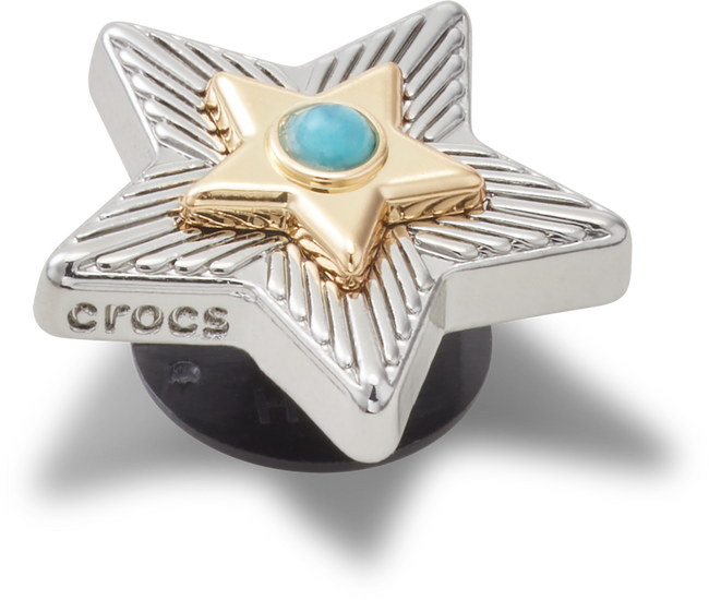 CROCS JIBBITZ™ CHARM SILVER TURQUOISE STAR