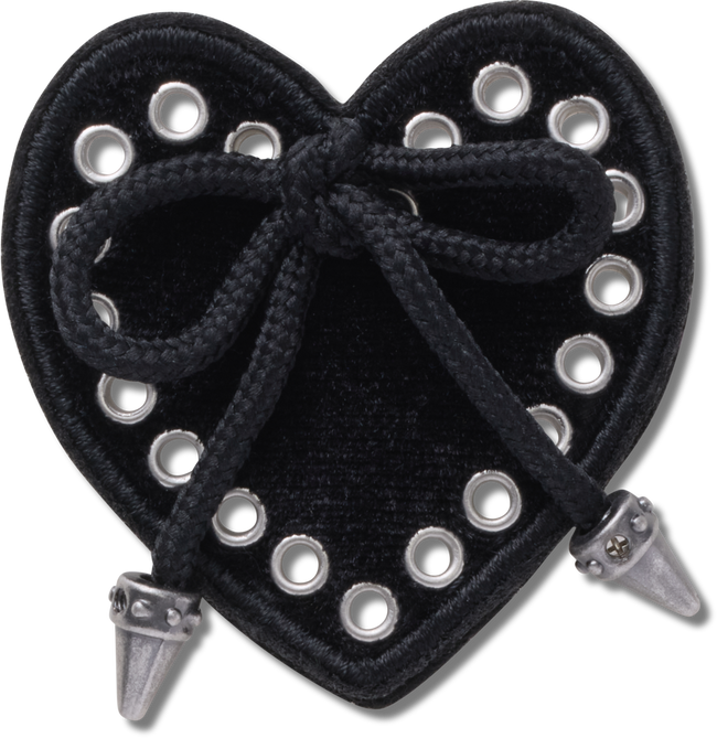 CROCS JIBBITZ™ CHARM BLACK HEART WITH BOW