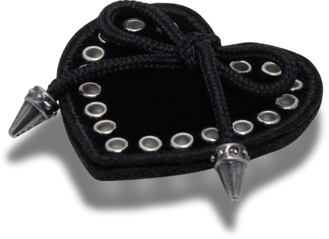 CROCS JIBBITZ™ CHARM BLACK HEART WITH BOW
