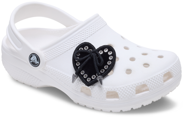 CROCS JIBBITZ™ CHARM BLACK HEART WITH BOW