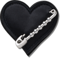 CROCS JIBBITZ™ CHARM BLACK HEART WITH SAFETY PIN