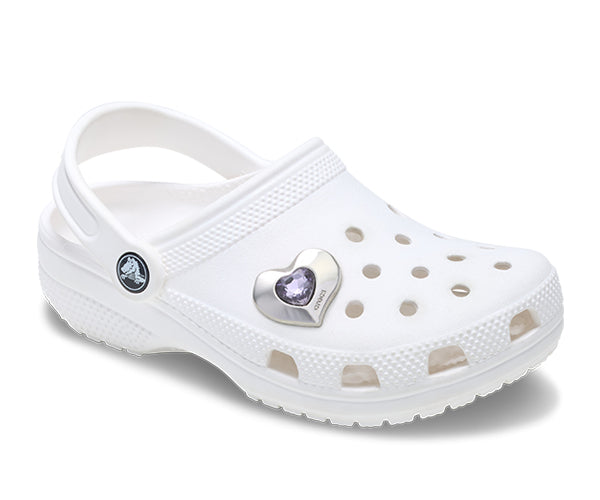 Crocs JIBBITZ™ CHARM Silver and Purple SMT Gem Heart