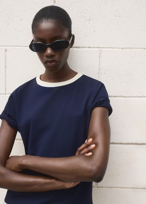 MANGO WOMEN T-SHIRT CONTRI-56