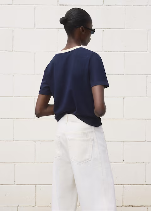 MANGO WOMEN T-SHIRT CONTRI-56