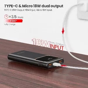 GADGET MAX RAY PD Series 10000mAh PD+QC Fast Charging Power Bank(PD 20W+QC 22.5W)