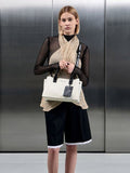Cameron Double Top Handle Bag_White