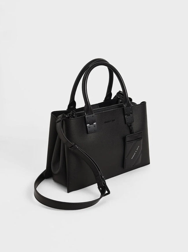 Cameron Double Top Handle Bag_Ultra-Matte Black