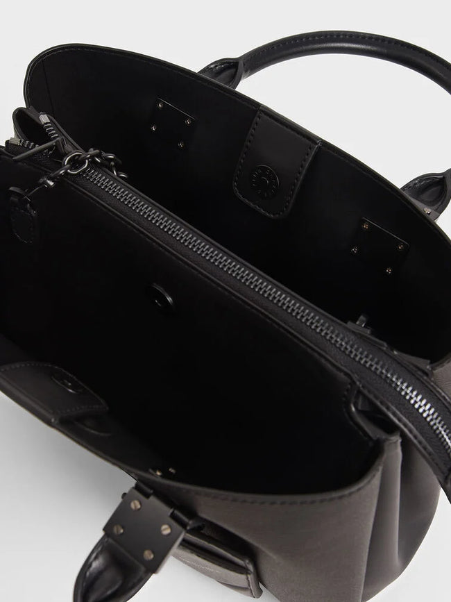Cameron Double Top Handle Bag_Ultra-Matte Black