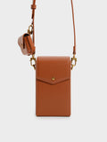 CHARLES & KEITH Elongated Crossbody Bag Cognac