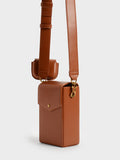 CHARLES & KEITH Elongated Crossbody Bag Cognac