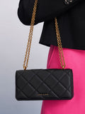 Paffuto Chain Handle Quilted Long Wallet _Black