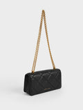Paffuto Chain Handle Quilted Long Wallet _Black