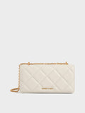 Paffuto Chain Handle Quilted Long Wallet _Cream