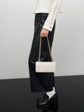 Paffuto Chain Handle Quilted Long Wallet _Cream
