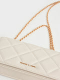 Paffuto Chain Handle Quilted Long Wallet _Cream