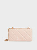Paffuto Chain Handle Quilted Long Wallet _Light Pink