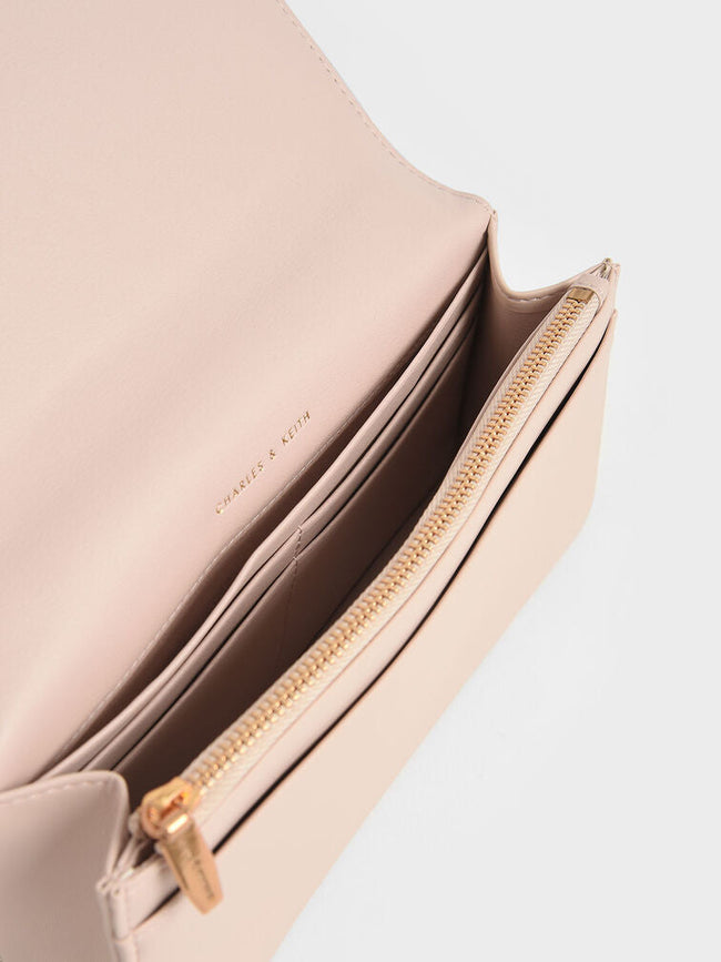 Paffuto Chain Handle Quilted Long Wallet _Light Pink