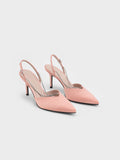 CHARLES & KEITH Adel Recycled Polyester Gem-Strap Slingback Ballerina Pumps  Blush