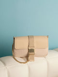 CHARLES & KEITH Aspen Metallic Belt Buckle Shoulder Bag Beige