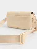 CHARLES & KEITH Aspen Metallic Belt Buckle Shoulder Bag Beige