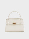 CHARLES & KEITH Aubrielle Metallic-Buckle Top Handle Bag_Cream
