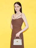 CHARLES & KEITH Aubrielle Metallic-Buckle Top Handle Bag_Cream