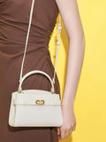 CHARLES & KEITH Aubrielle Metallic-Buckle Top Handle Bag_Cream