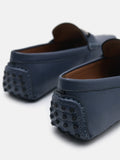 PEDRO Embossed Leather Driving Shoes - Navy