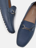 PEDRO Embossed Leather Driving Shoes - Navy