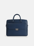 PEDRO Textured Leather Briefcase - Navy
