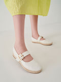 CHARLES & KEITH Buckled Espadrille Flats  White