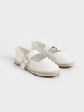 CHARLES & KEITH Buckled Espadrille Flats  White