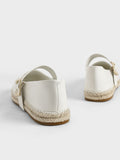 CHARLES & KEITH Buckled Espadrille Flats  White