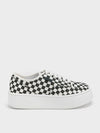 CHARLES & KEITH Skye Checkered Canvas & Cotton Sneakers Dark Green